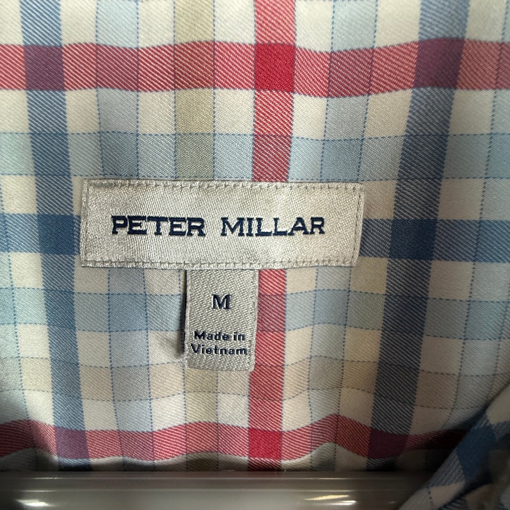 Peter Millar Mens Medium‎ Button Down Shirt Multi Plaid Long Sleeve - Picture 3 of 8